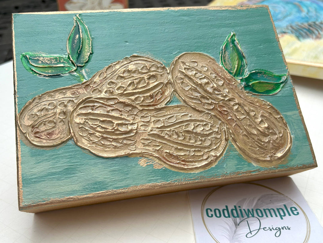 Coddiwomple - Peanut - painted block  Fall   Harvest   Autumn  Festival