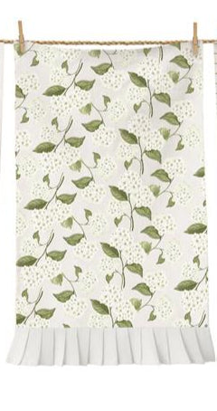 White Hydrangea Tea Towels -