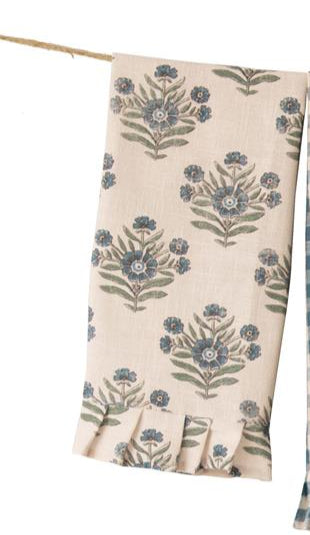 Blue Block Print Silhouette Tea Towels 3 styles