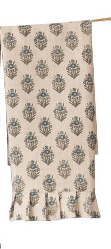 Blue Block Print Silhouette Tea Towels 3 styles