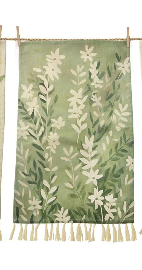 Neutral Green Leaves-Tea Towels 3 styles