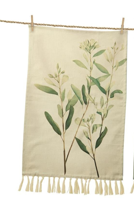 Neutral Green Leaves-Tea Towels 3 styles