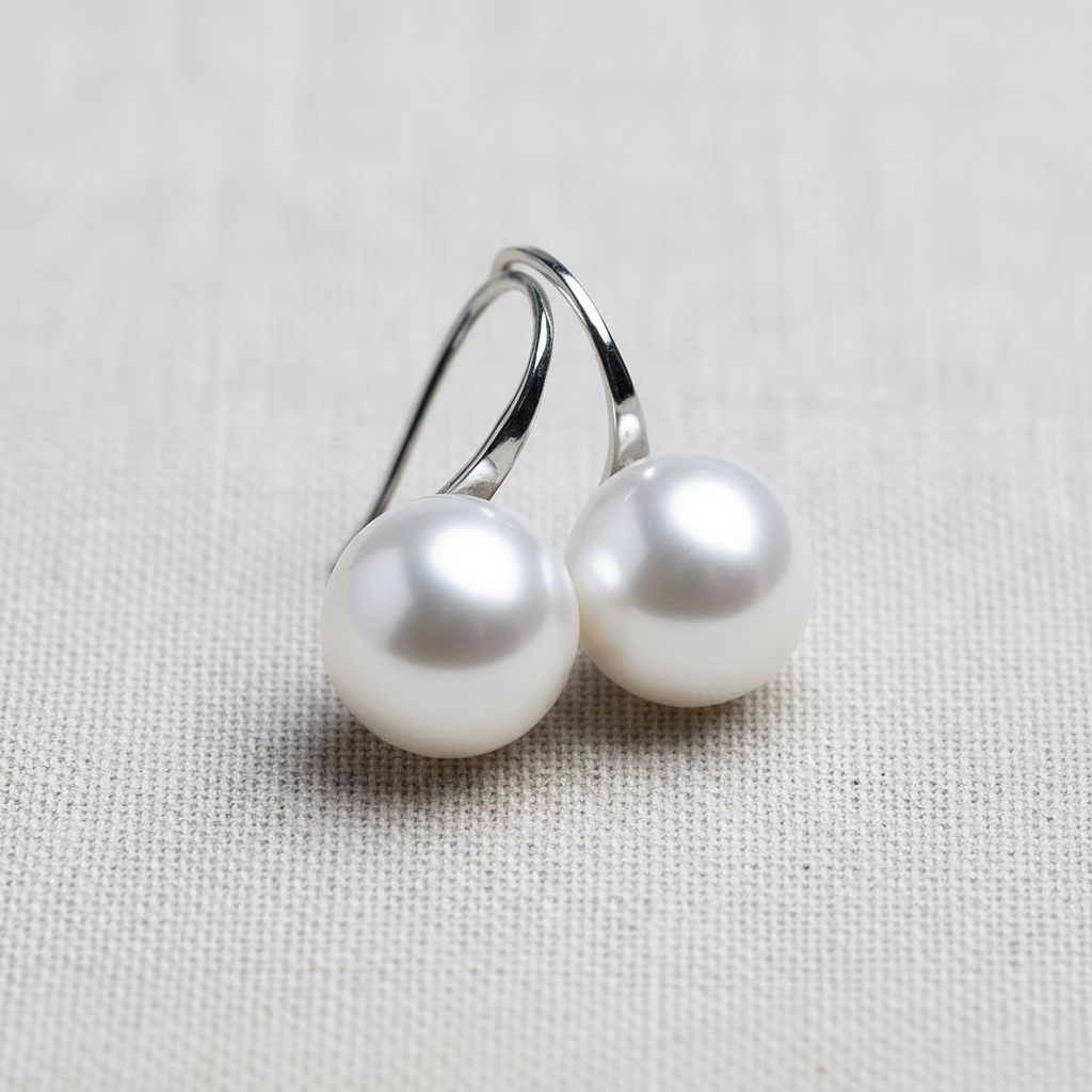 paperln - Pearl Stud Earrings with Metal Finish
