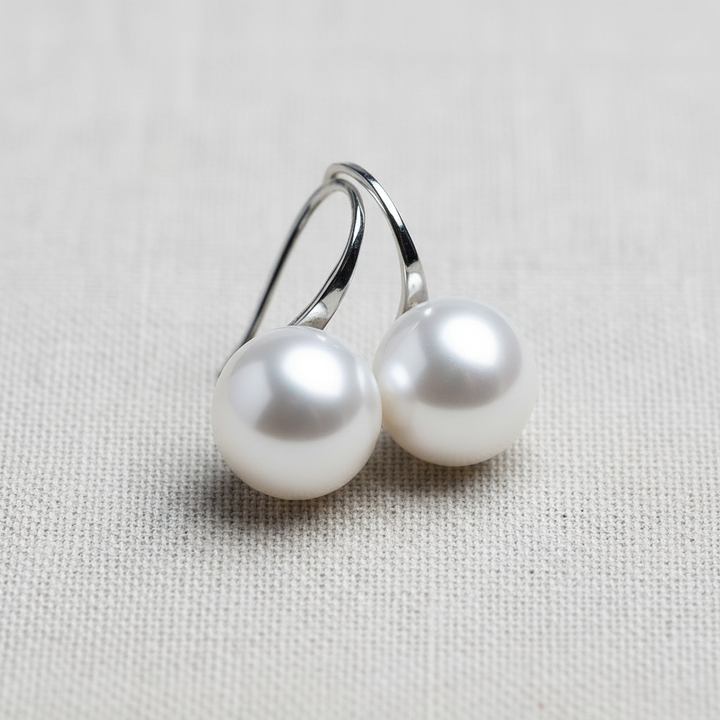 paperln - Pearl Stud Earrings with Metal Finish