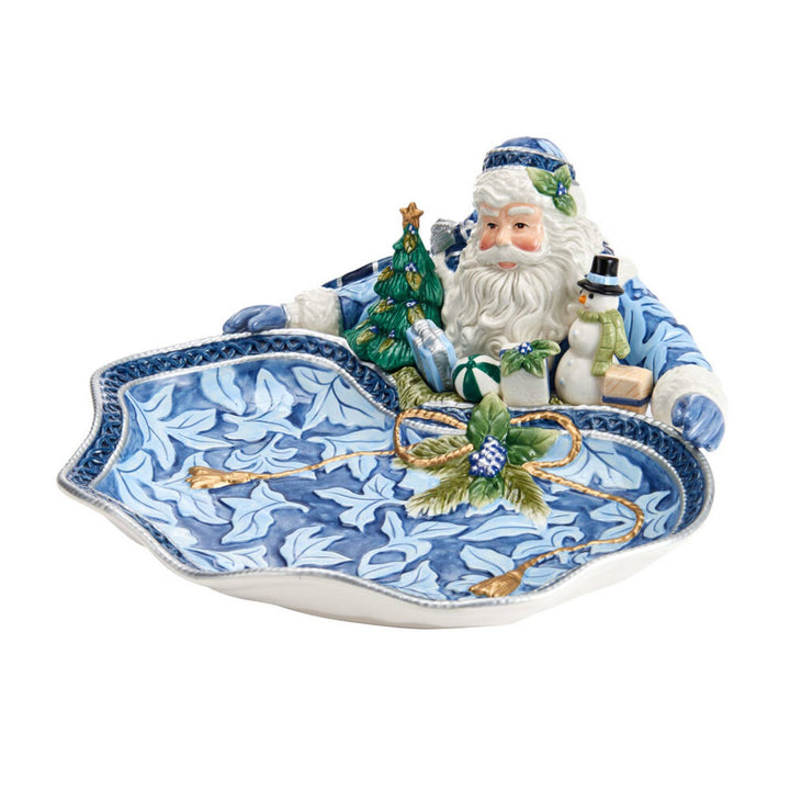 Fitz and Floyd® Mikasa® Pfaltzgraff® - Fitz & Floyd Holiday Hme Blue Santa Server Gift Box Pkg: Blue / Earthenware / Holiday