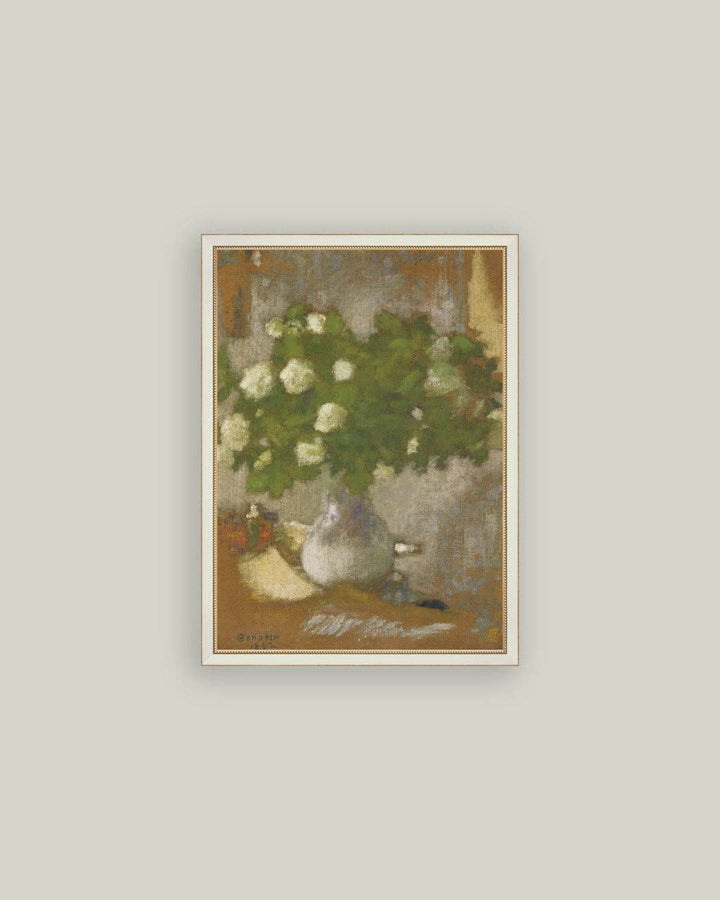 Petal Lane Home - Snowball Flowers Framed Antique Art: 4x6