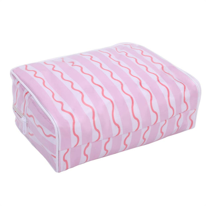 MKS America - Stylish PVC Striped Plaid Multi-Pattern Cosmetic Makeup Bag: C1 / M