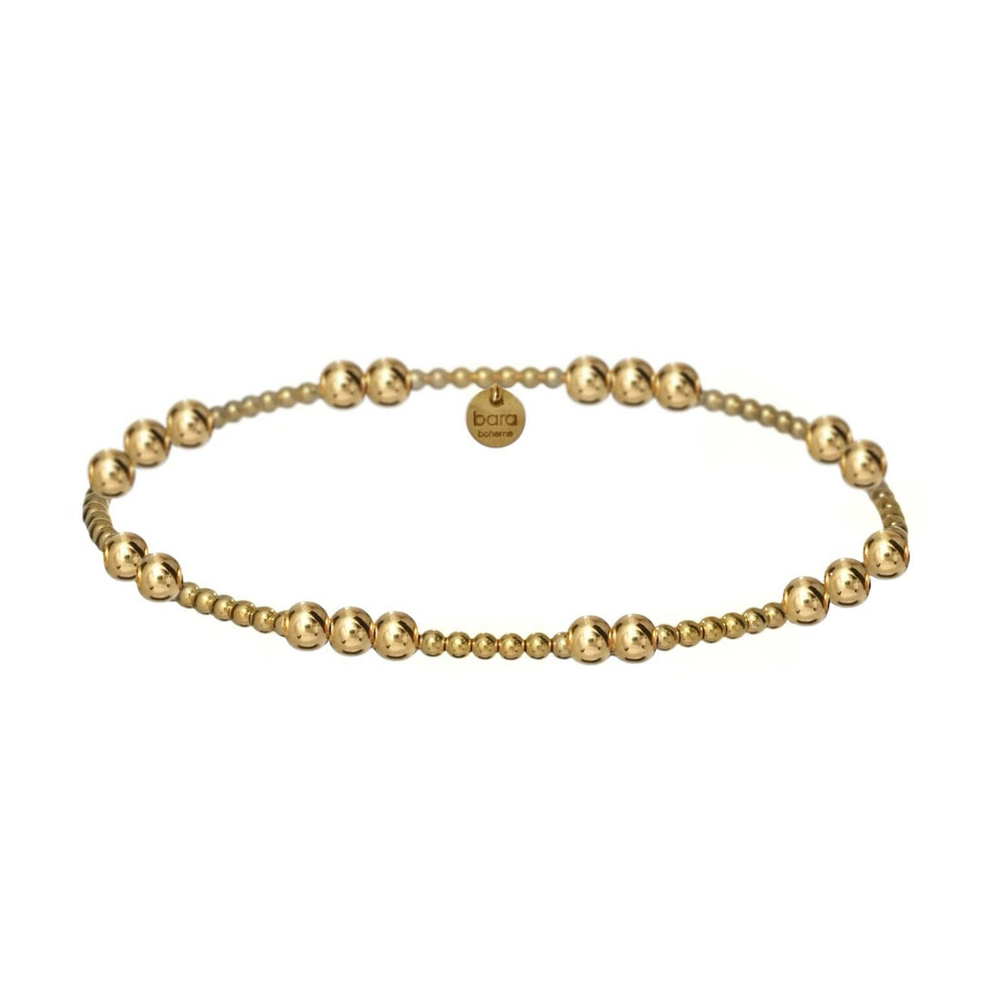 bara boheme - Carolyn | Gold Filled Beaded Bracelet: Gold Filled / Stretchy 6.5" (small)