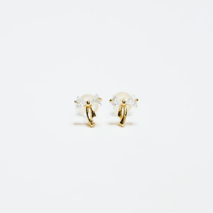 Rock Paper Scissors - Petite Crystal Bow Earring