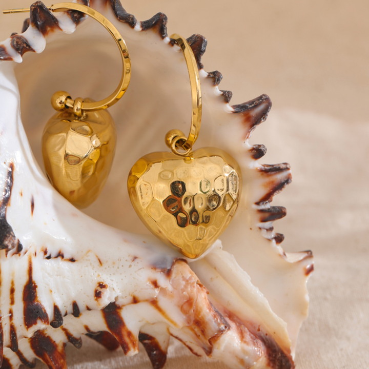 Deep South Originals Inc. - Hammered Heart Drop Earrings