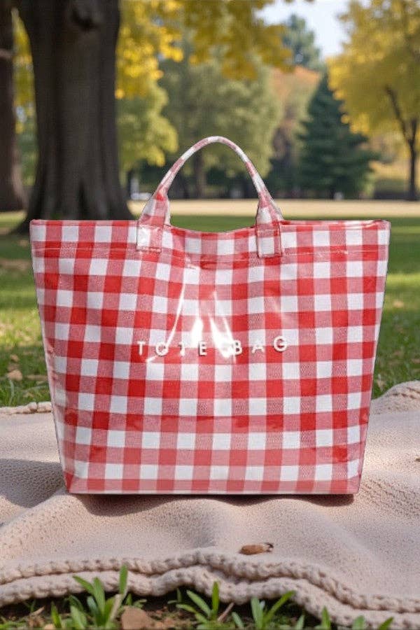 Nash Grey - Red Gingham TOTE BAG