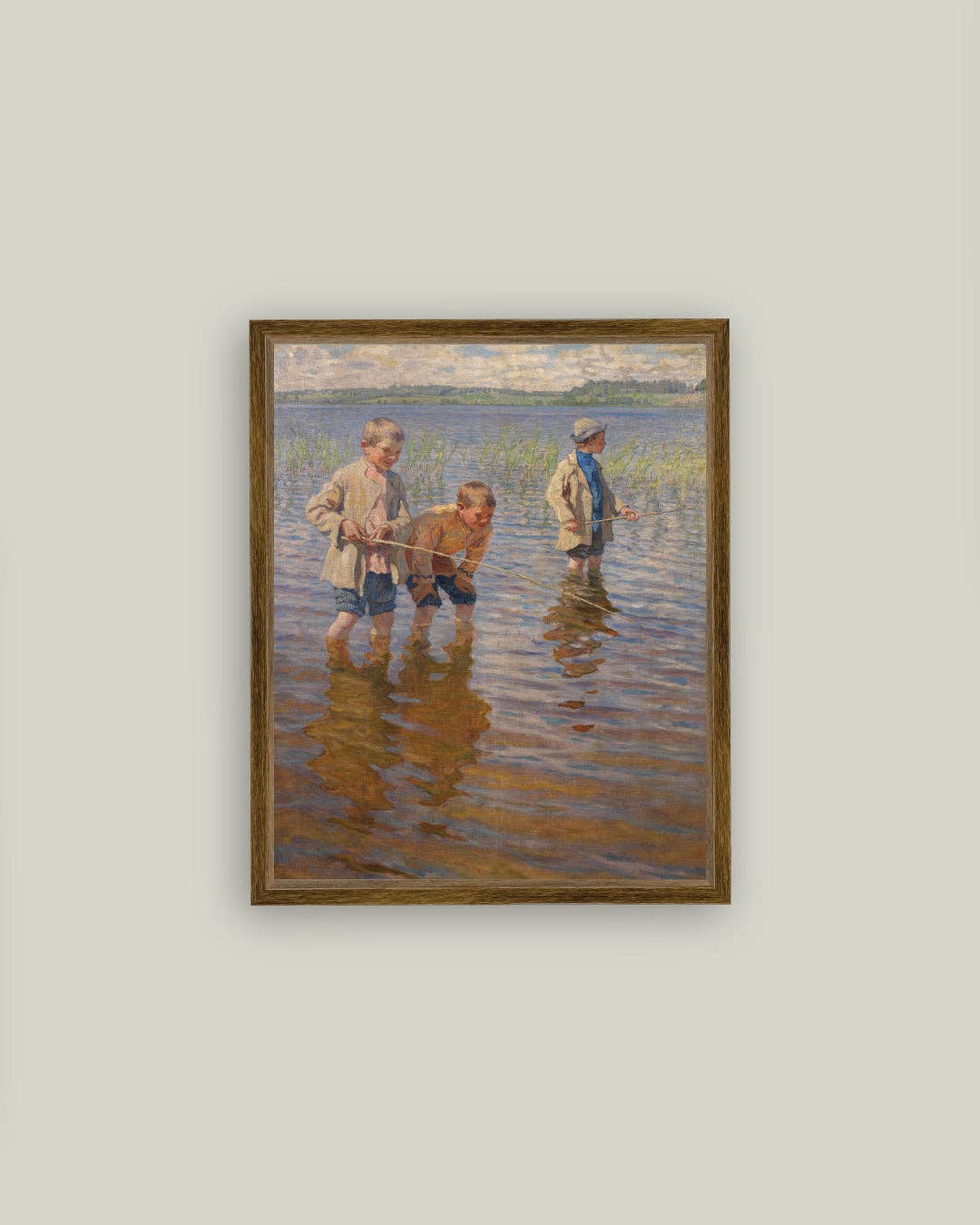 Petal Lane Home - Mid-Day Fishing Framed Antique Art: 5x7