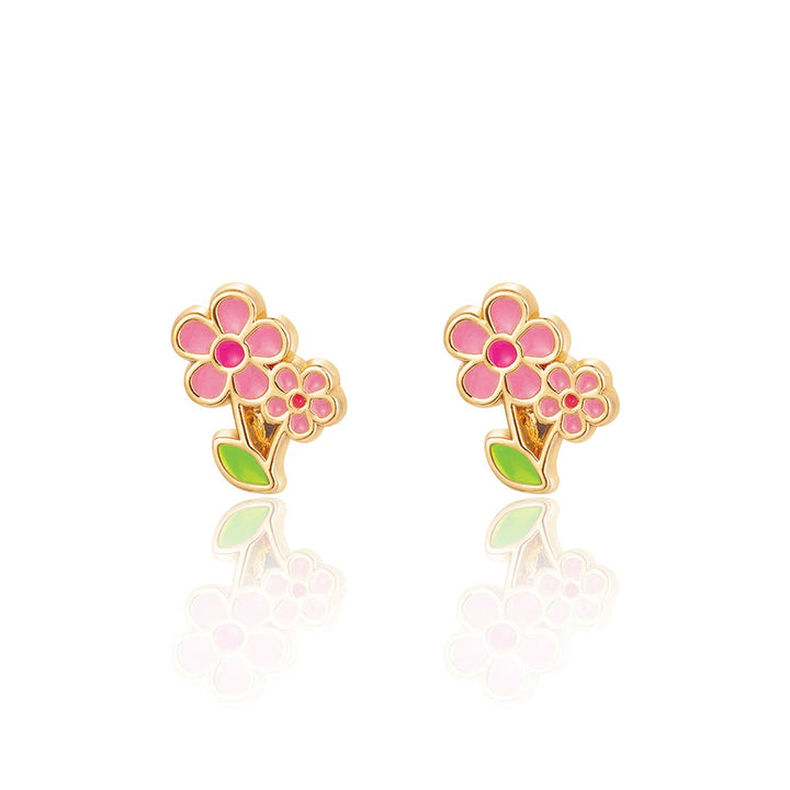 Girl Nation - Little Pink Flower Cutie Stud Earrings