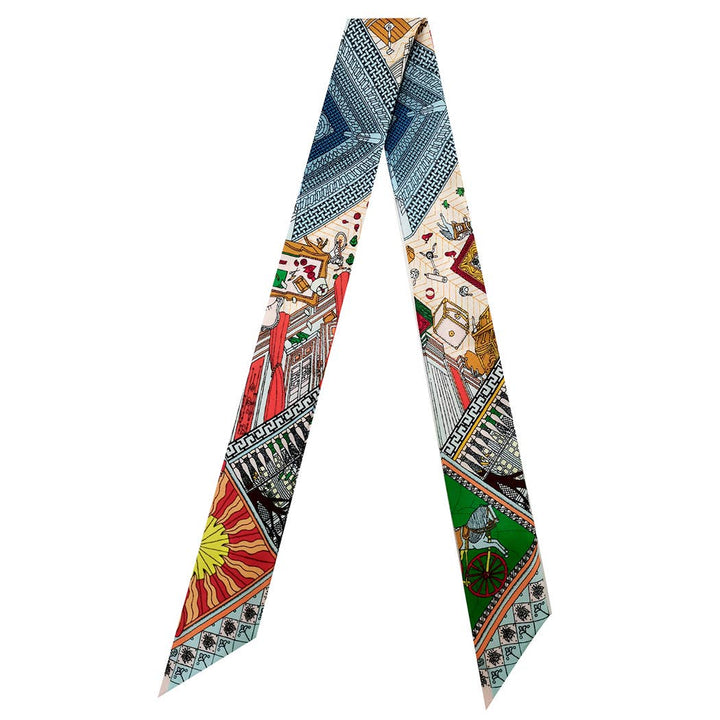 Fashion City - Colorful Geometric Pattern Light Weight Scarf: Red / ONE SIZE