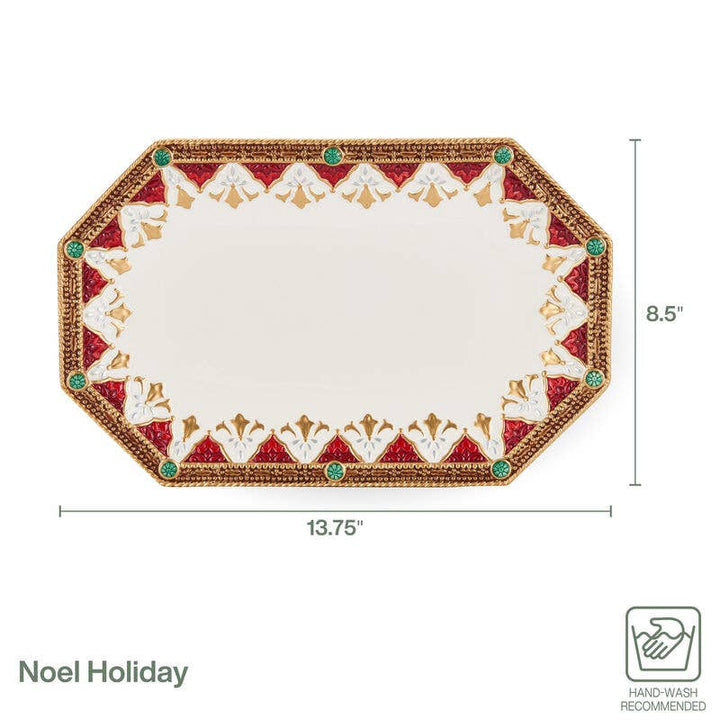 Fitz and Floyd® Mikasa® Pfaltzgraff® - Fitz & Floyd Noel Holiday Sm Platter 13.75In Gift Box Pkg: RED / EARTHENWARE