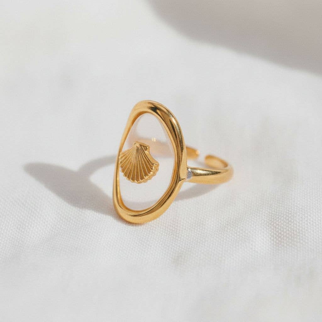 paperln - Stylish Open Ring with Shell Design