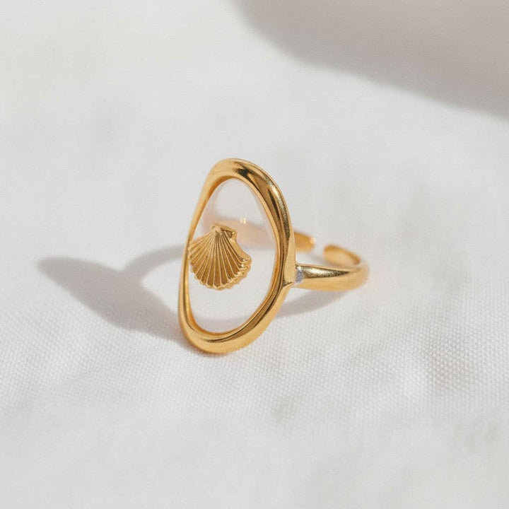 paperln - Stylish Open Ring with Shell Design