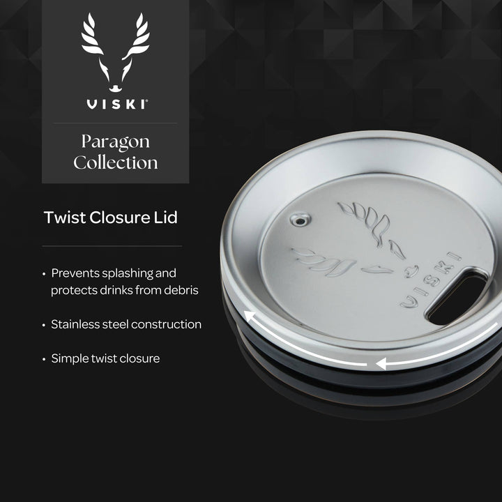 Viski - Paragon Ceramic Coated Rocks Tumbler w/ Lid - Satin Green