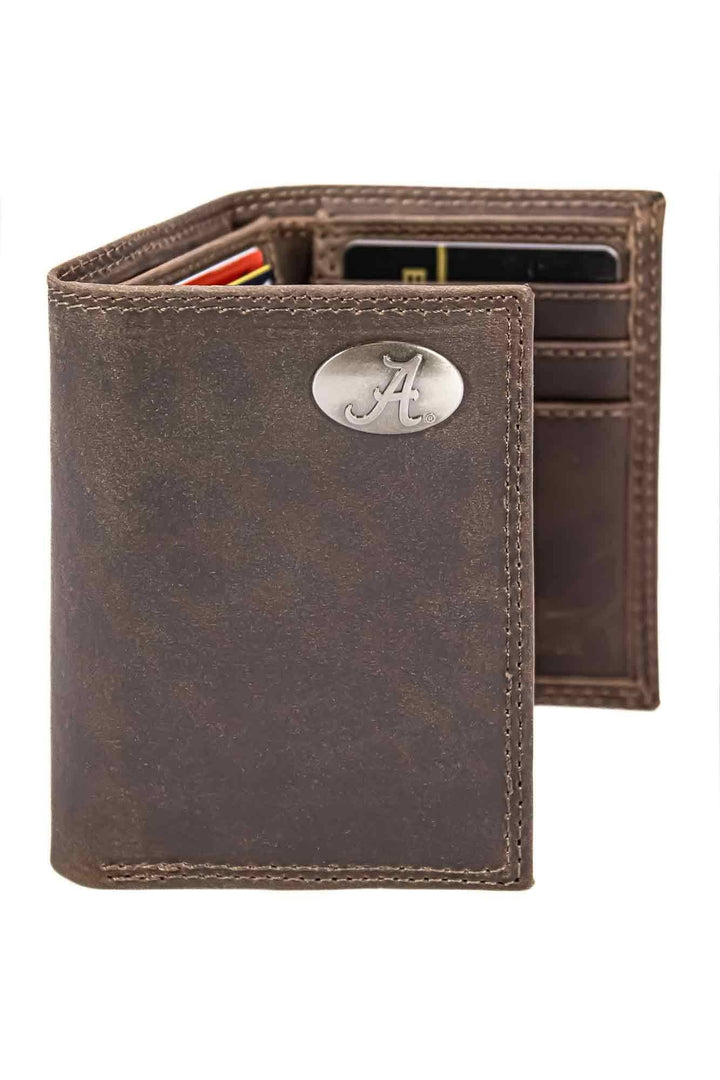 Zep-Pro - Alabama Crimson Tide Men's Collegiate Trifold Leather Wallet: UAL Crazyhorse