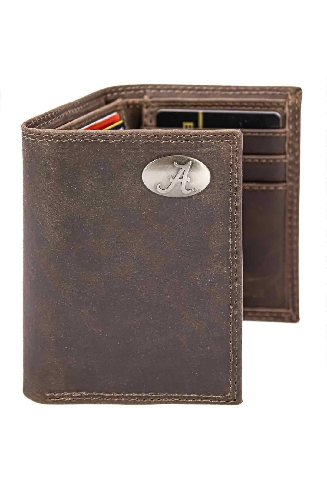 Zep-Pro - Alabama Crimson Tide Men's Collegiate Trifold Leather Wallet: ELEP Crazyhorse