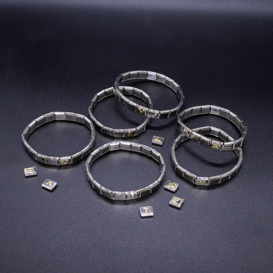 Natalia - Italian Charm Bracelet Number - 9mm Gold Link: 1