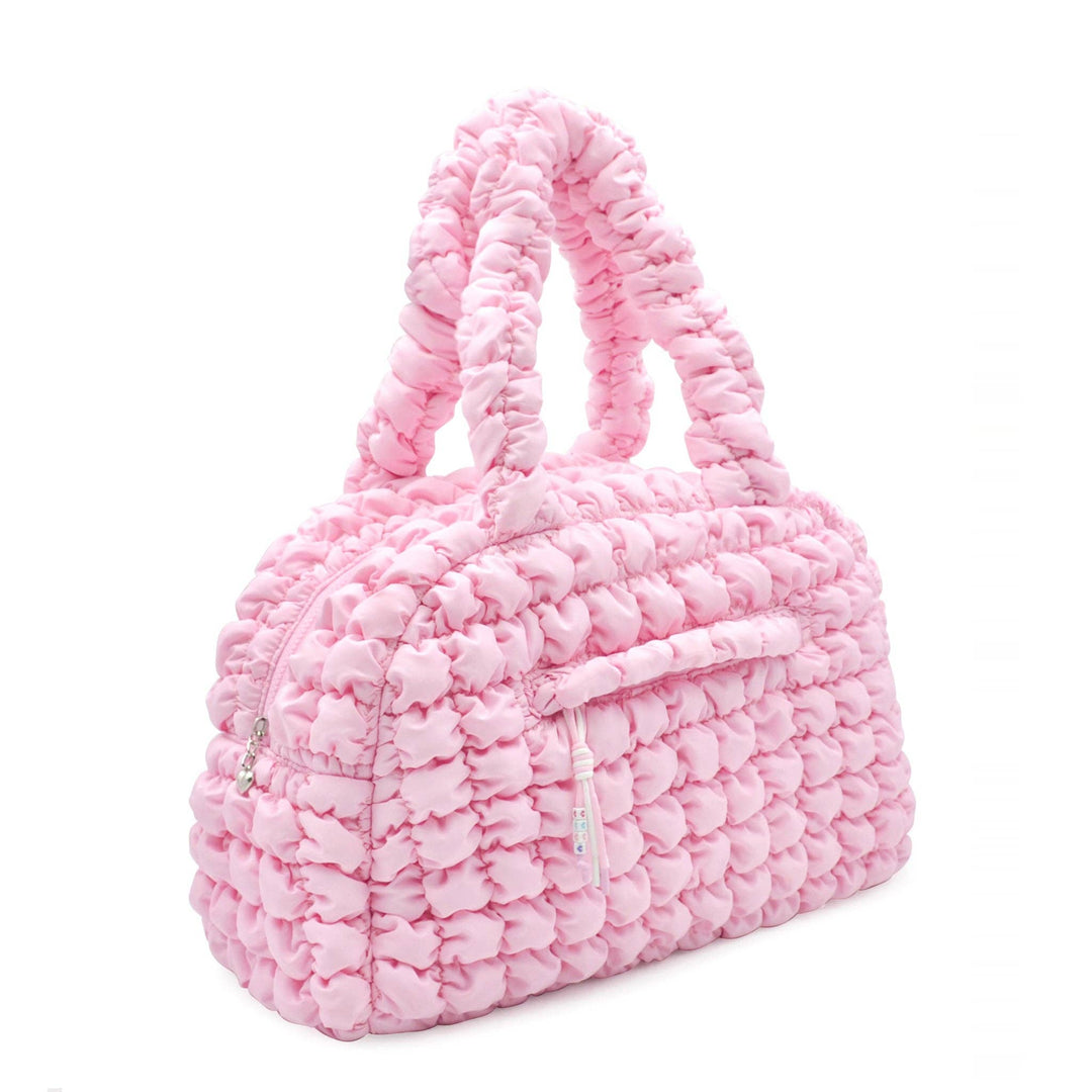 OMG Accessories - Quilted Scrunchies Medium Duffle Bag: Bubble Gum