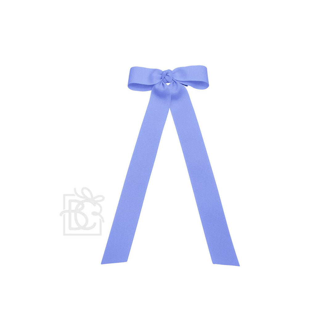 Beyond Creations, LLC - FLAT BOW W/ 7" STREAMERS ON ALLIGATOR CLIP: 3.5" W/ 7" Streamers / POWDER BLUE