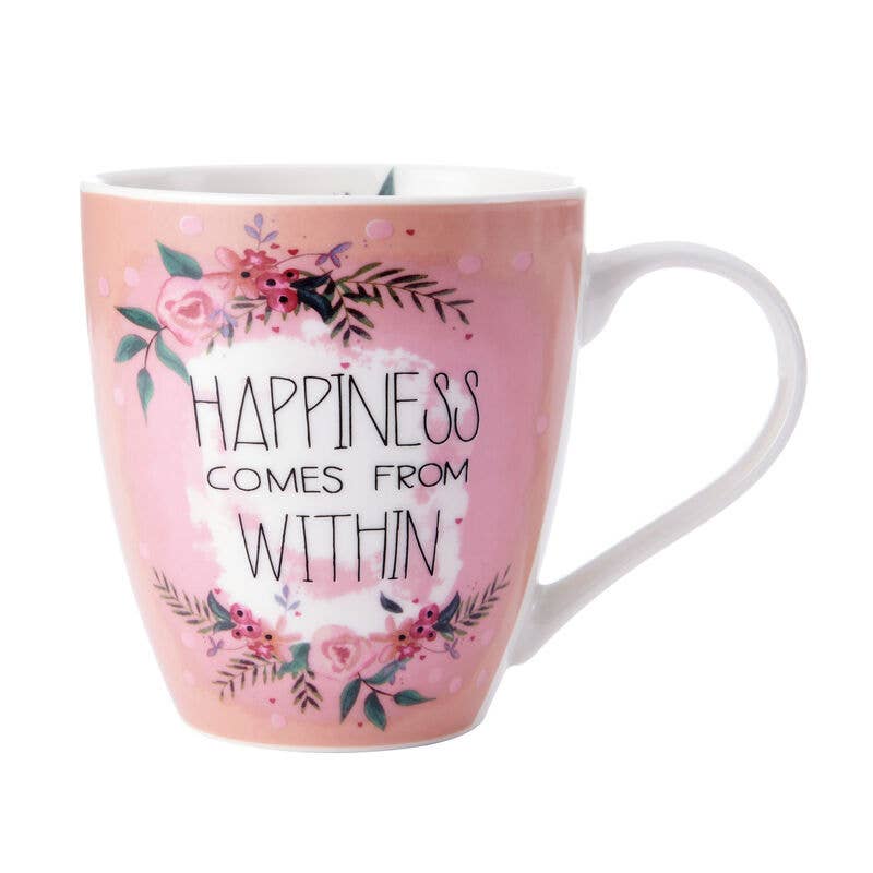 Fitz and Floyd® Mikasa® Pfaltzgraff® - Pfaltzgraff 18Oz  Mug Hppines Comes Wthn  Open Stock: WHITE / Porcelain