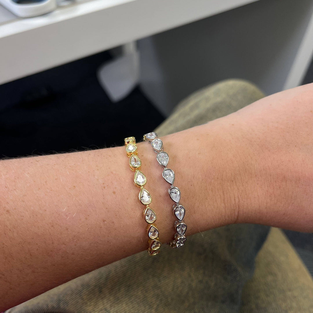 Sahira Jewelry Design - Ines Raindrop Tennis Bracelet: Gold