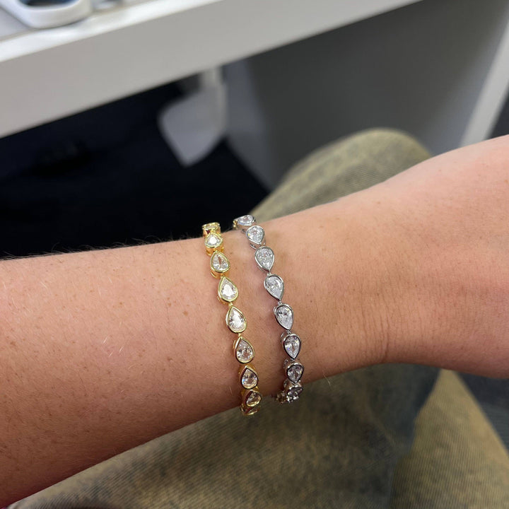 Sahira Jewelry Design - Ines Raindrop Tennis Bracelet: Gold