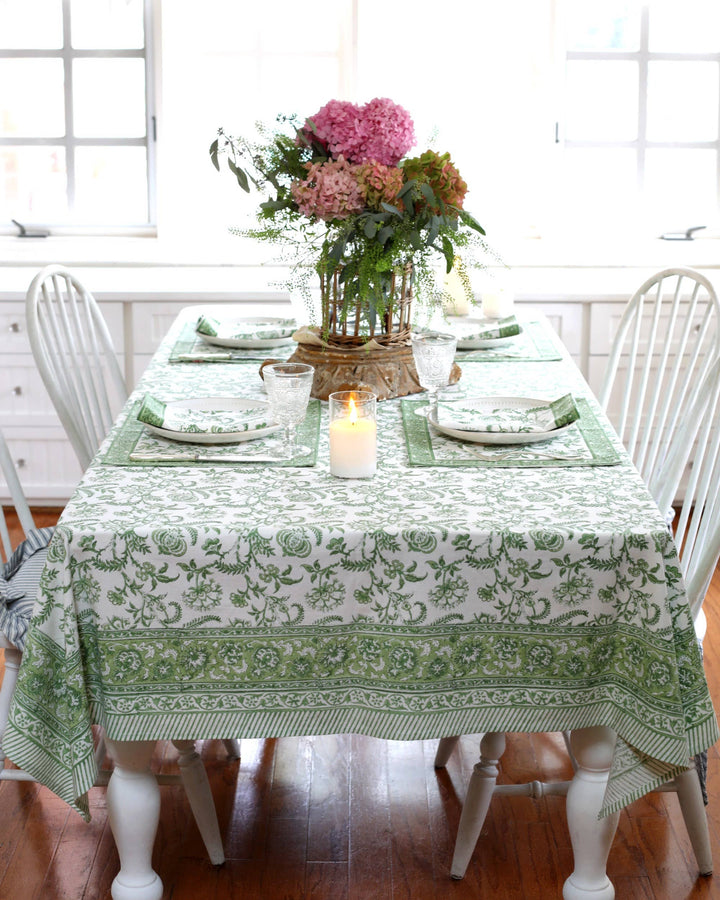 PACIFIC & ROSE TEXTILES - Tablecloth Lilibet Green: 60x60