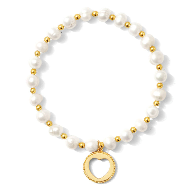 Splendid Iris - Pearl with Heart Bracelet