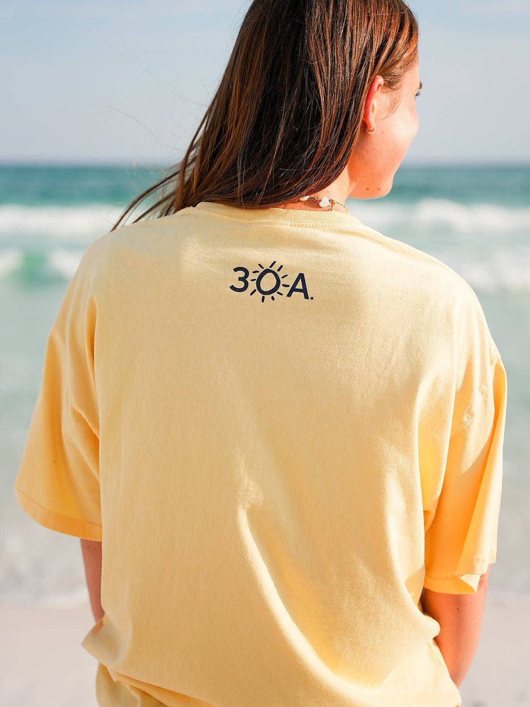 30A Gear - 30A Beach Happy Minimalistic T-Shirt: Light Green / L