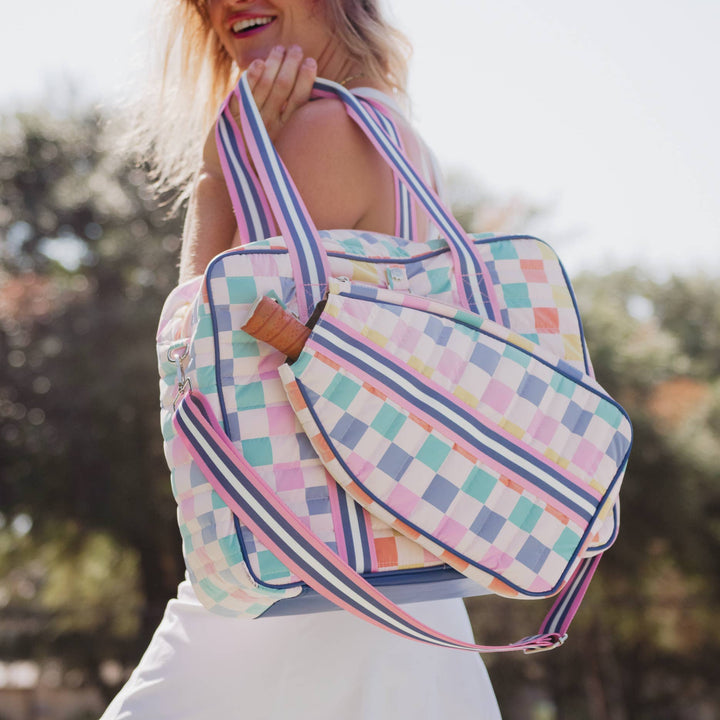 Katydid - Multicolored Checker Pickleball Bag: Multicolored