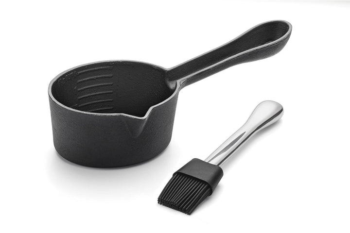 Fox Run Brands - Cast Iron Sauce Pot with Nesting Silicone Basting Brush