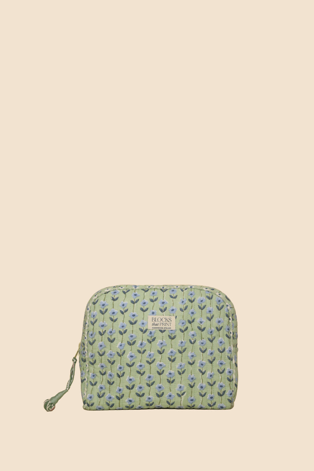 Blocks that Print - Green Blooms Travel Pouch