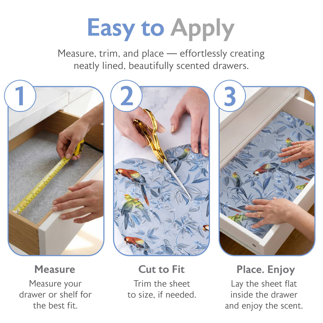 Merriton - Scented Drawer Liners - Azure Aviary (6 Sheets)