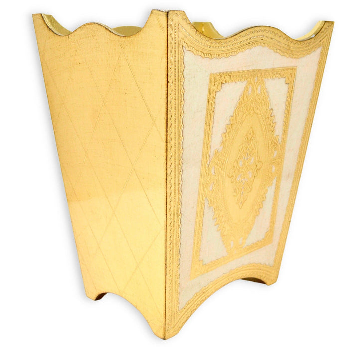 Italian Florentine Waste bin, Cappuccino & Gold, Made in Italy: Design 4