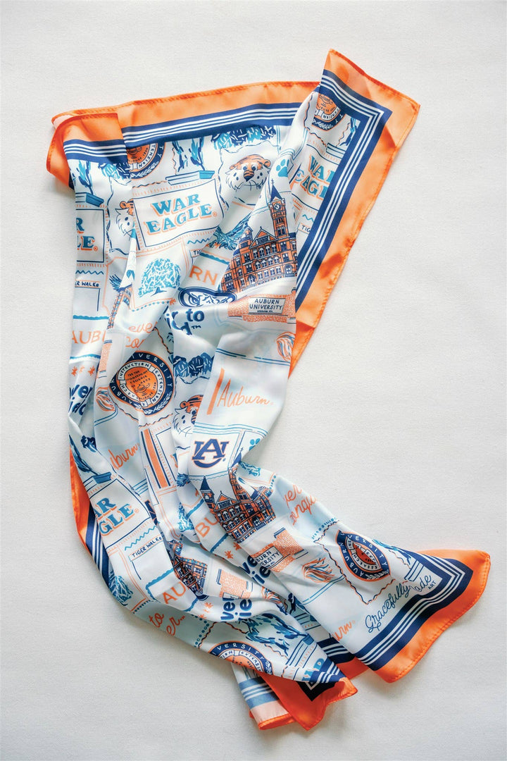 Gracefully Made Art - Auburn University Silk Scarf