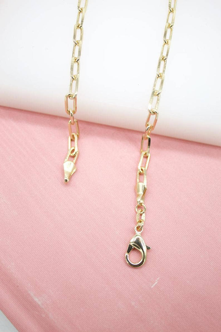 MIA Jewelry - 18K Gold Filled 5mm Paper Clip Chain (F185): 16' Inch