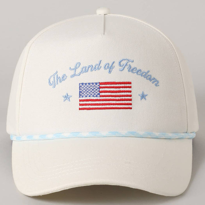 Fashion City - The Land of Freedom Flag Embroidered Trucker Hat: Red / ONE SIZE