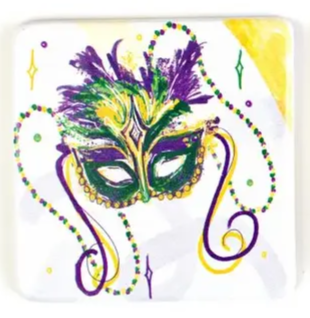 THE PARISH LINE - Coaster Set - Mardi Gras Mask