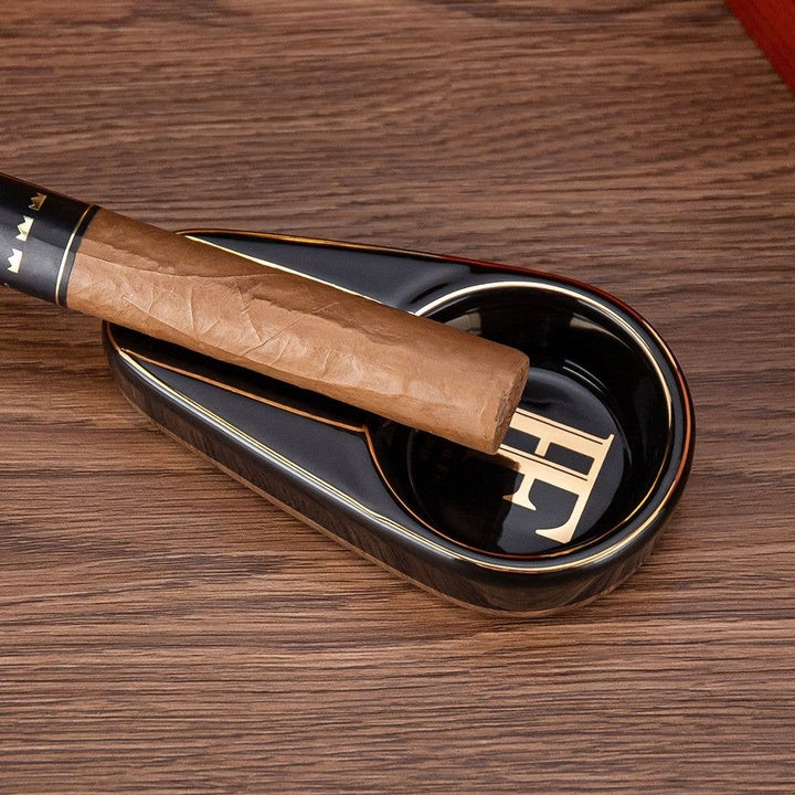 Fluid And Fire - Imperium Minimalist Ceramic Ashtray: Dark Pearl