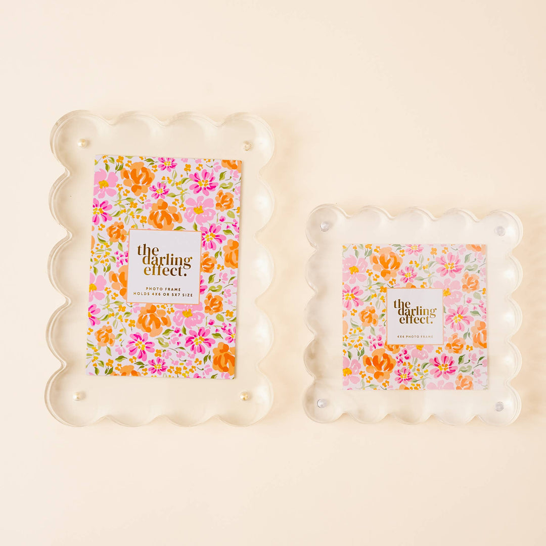 The Darling Effect - Rectangle Scalloped Acrylic Frame-Clear