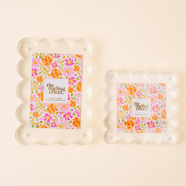 The Darling Effect - Rectangle Scalloped Acrylic Frame-Clear