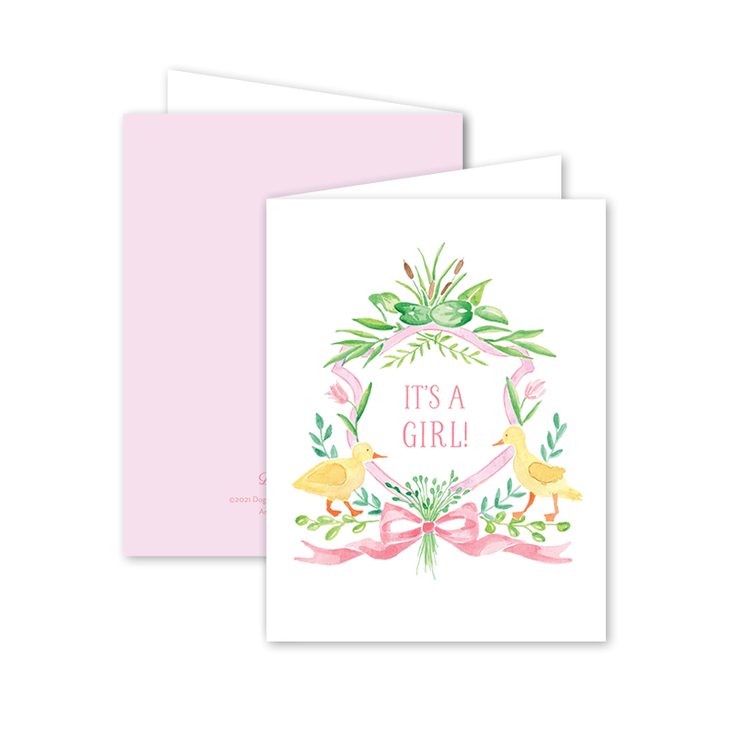 Dogwood Hill - Little Duckling Pink Card: Single Card