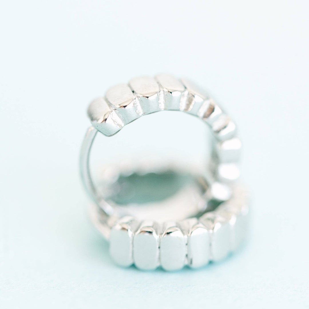 Pierced Co - Silver Segmented Huggies