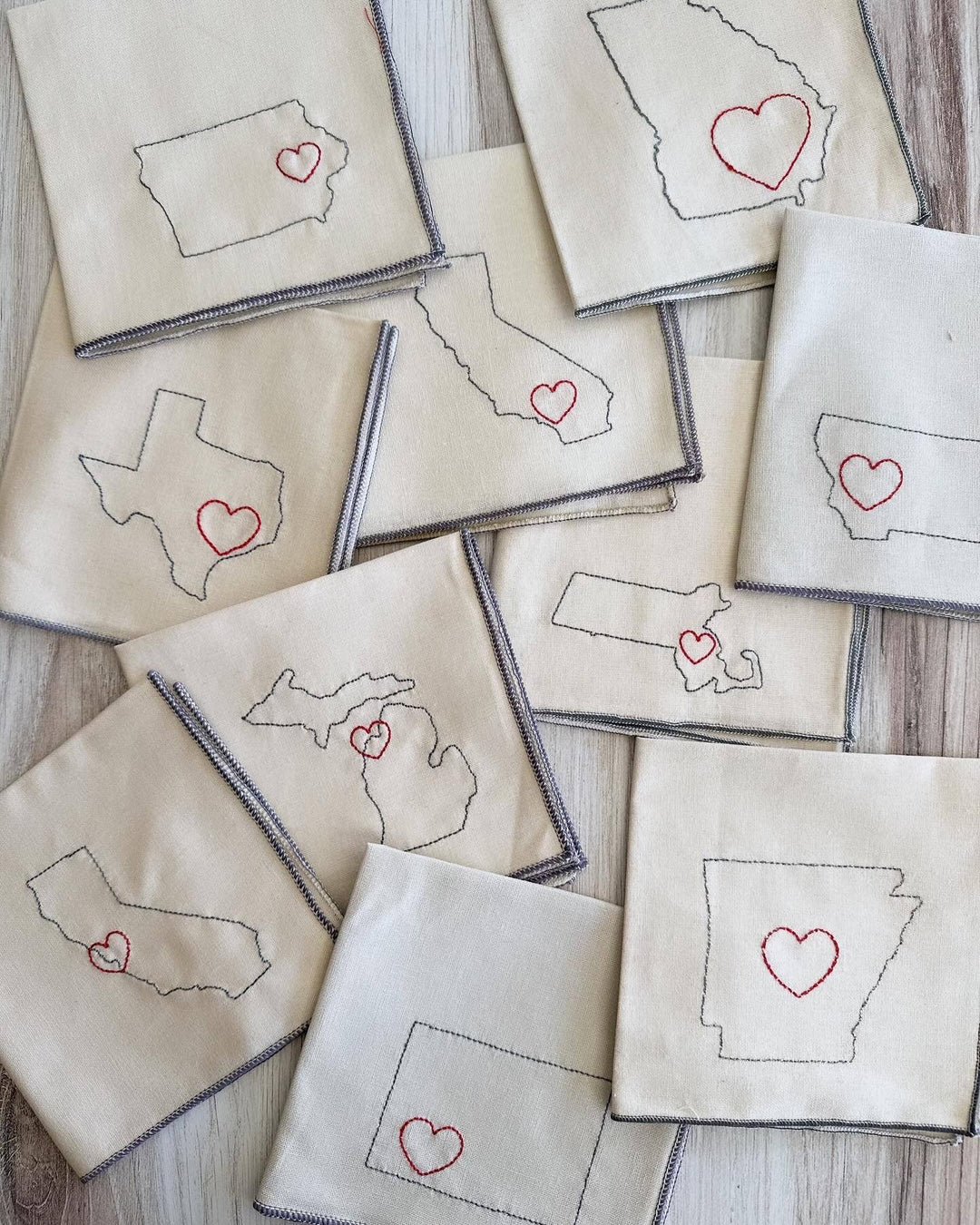 Dot and Army - Custom State Cocktail Napkins, set of four