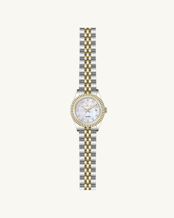C&C LUXURY CO. - 28MM CLASSIC WATCH: TWO-TONE & MOTHER OF PEARL