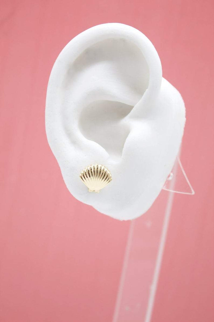 MIA Jewelry - 18K Gold Filled Sea Clam Shell Stud Earrings (L352)